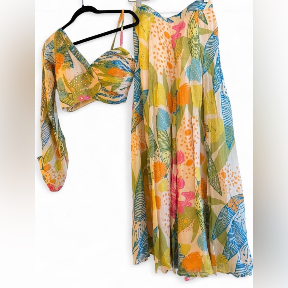 Colorful Floral Two-Piece pant set